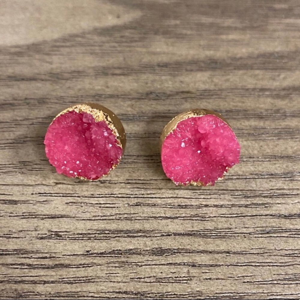 Anthopologie Pink Quartz Studs
